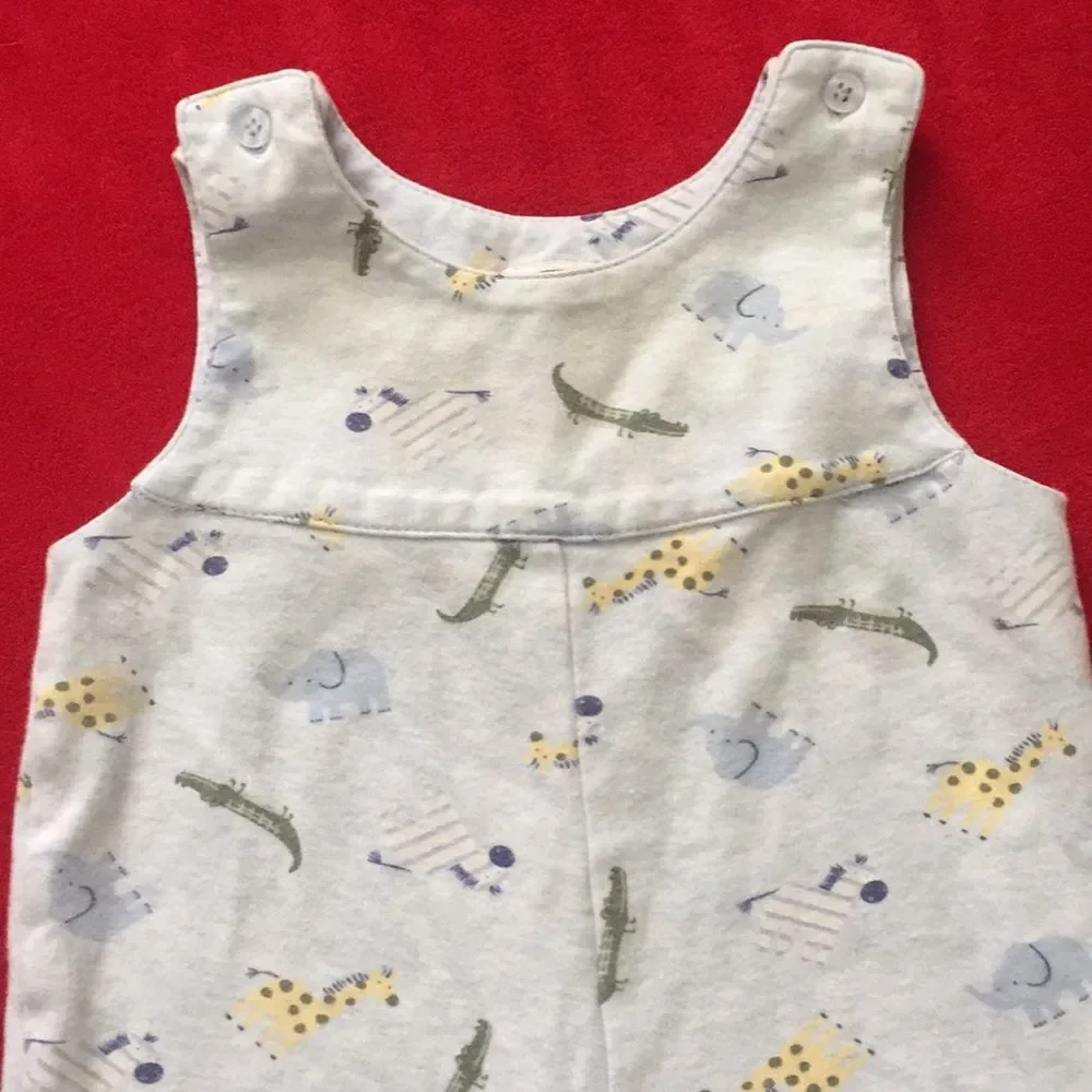 4/$20 Talbots Kids Overalls Sz 9M Elephants Alligators Giraffes